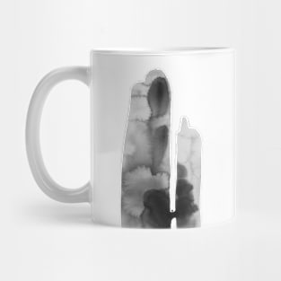 Abstract watercolor art, black and white, japanese style Mug